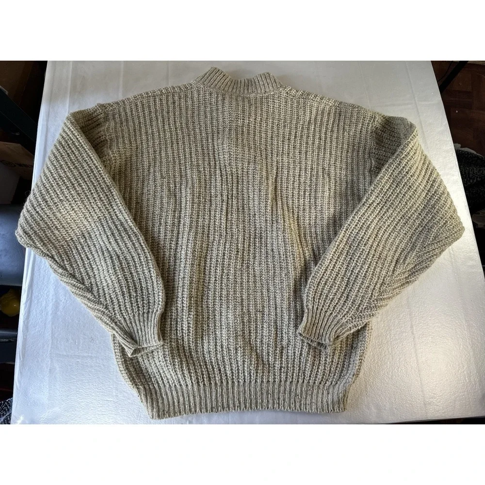 VTG Alps Rugged Outdoors‎ Sweater Men's M Beige Chunky Ribbed Knit Grandpa Core